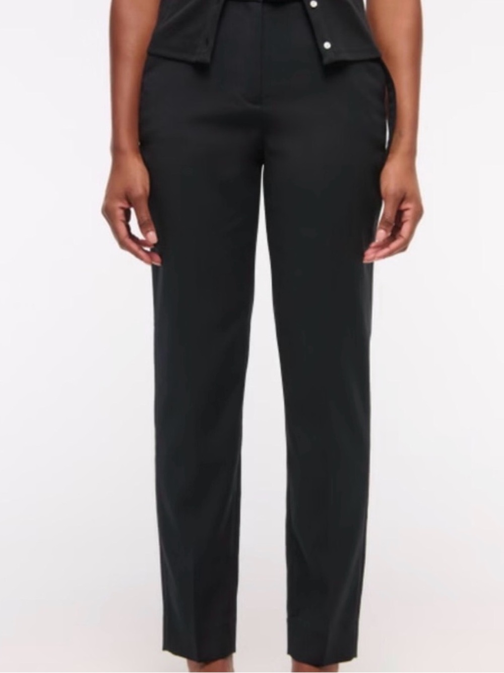 Abercrombie & Fitch Women’s Black Tailored Straight-Leg Pants